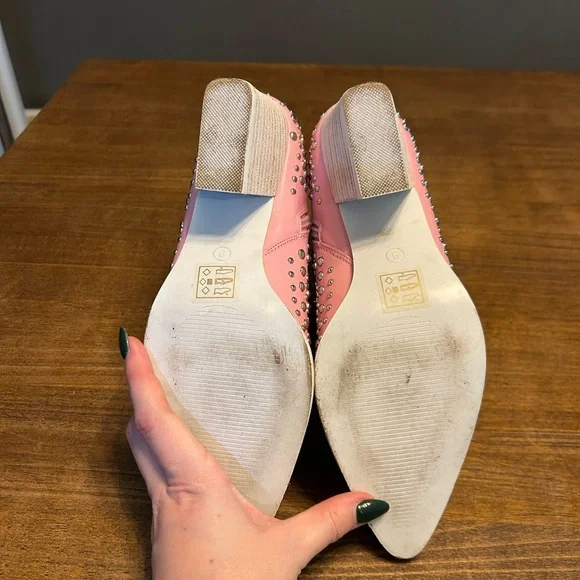 BEAST FASHION Hazel Glitz Pink Studded Western Ankle Boots Size 9 - Picture 8 of 8